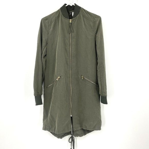 H&M Jackets & Blazers - H&M Divided Olive Green Long Line Lightweight Jacket Womens Size 4